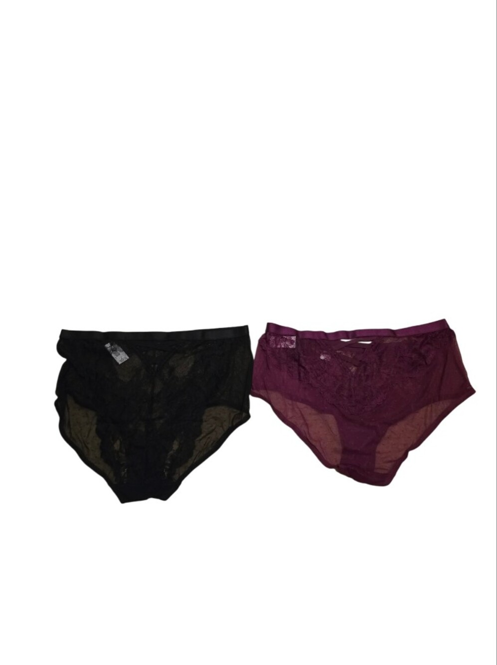 Torrid Curve Sheer Lace Bikini Briefs - Black & Plum - 1